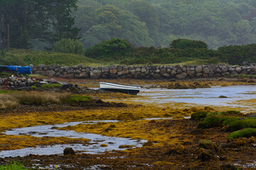 Barca in secca sulla costa irlandese (Irlanda, Connemara)