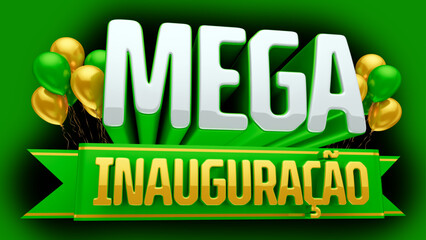 selo 3d ''mega inauguração''