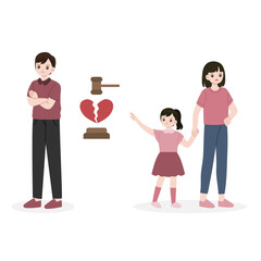 illustrations of unhappy divorce family