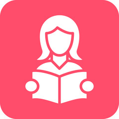 Vector Design Women Reading Book Icon Style