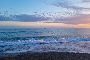 Coucher de soleil en bord de mer