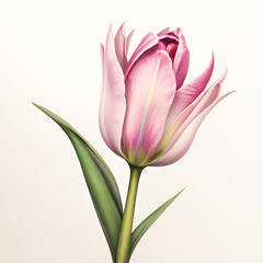 Fototapeta premium Watercolor tulips. Spring illustration isolated on white background.