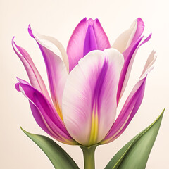 Watercolor tulips. Spring illustration isolated on white background.