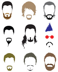 Man face hair beard mustache fashion collection