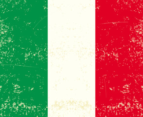 flag of Italy Vector with old vintage texture