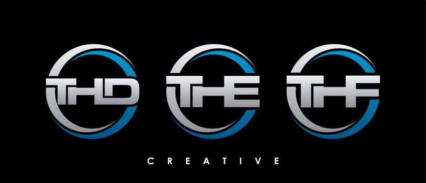 THD, THE, THF Letter Initial Logo Design Template Vector Illustration