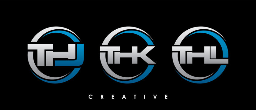 THJ, THK, THL Letter Initial Logo Design Template Vector Illustration