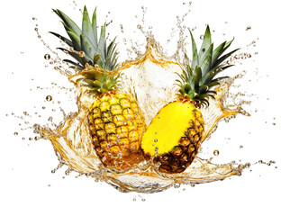 pineapple with juice splash