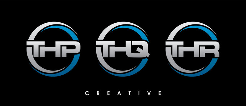 THP, THQ, THR Letter Initial Logo Design Template Vector Illustration