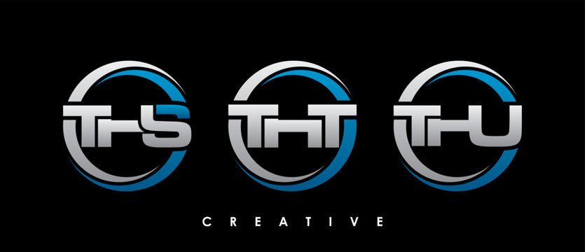 THS, THT, THU Letter Initial Logo Design Template Vector Illustration