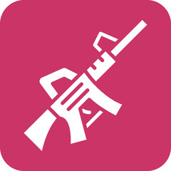 Vector Design Assault Rifle Icon Style