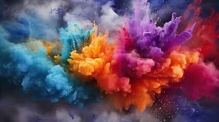 Fototapeta na wymiar Splash of color paint, water or smoke on dark background, abstract pattern