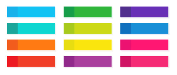Post stickers isolated on transparent background. Sticky tapes vector color with shadow template. Vector illustration