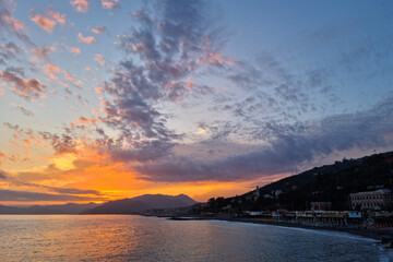 Coucher de soleil en bord de mer