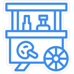 Vector Design Toffee Apple Stall Icon Style