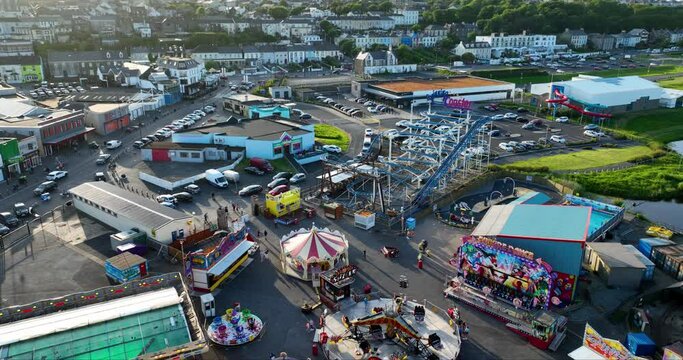 Beautiful amusement park and attractions in Tramore Ireland 4k