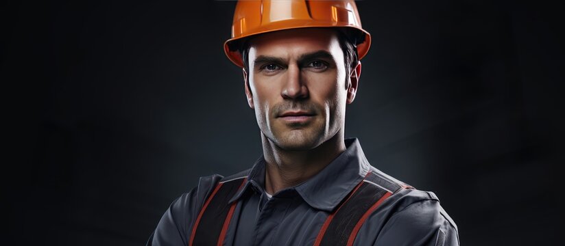 Caucasian architect demonstrating safety and protection in workwear