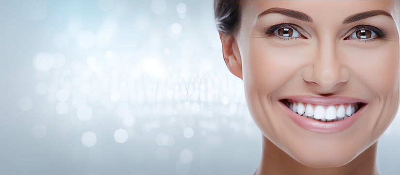 Composite image of smiling woman for National Smile Month promoting dental health and awareness