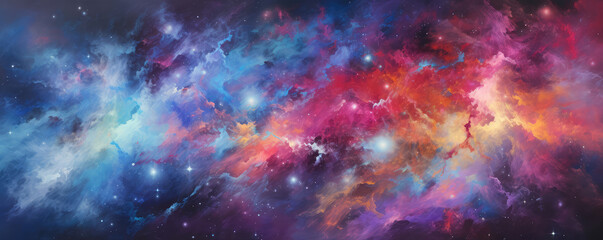 Fototapeta premium Cosmic space and stars, color cosmic abstract background.
