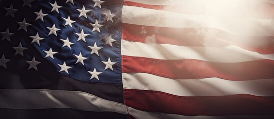 Digital image of text on American flag with copy space representing peace officer memorial day Related to patriotism and identity