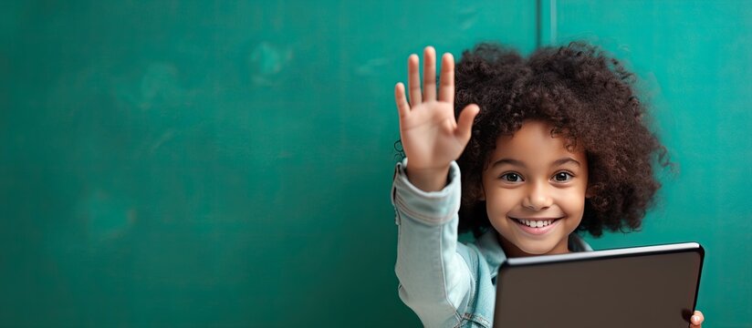 Multiracial student using tablet for online learning