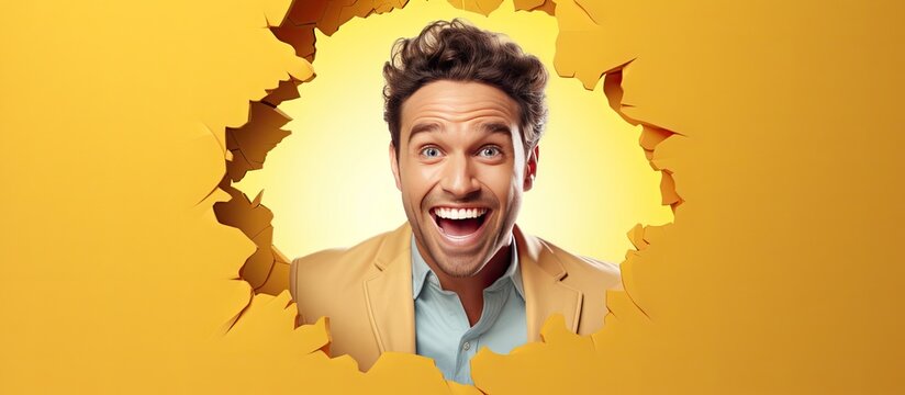 Happy man with thumbs up showing approval and satisfaction