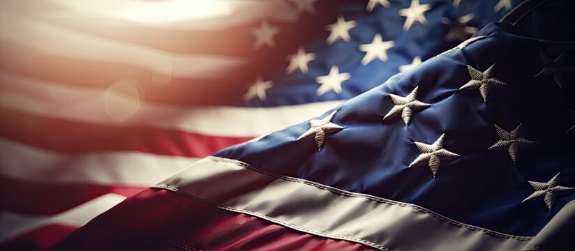 Digital image of text on American flag with copy space representing peace officer memorial day Related to patriotism and identity