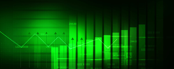 2d rendering Stock market online business concept. business Graph 
