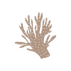 Coral. Underwater element. Vector illustration in scandinavian style. Sea ocean.