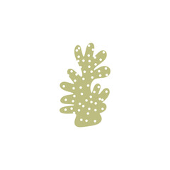 Coral. Underwater element. Vector illustration in scandinavian style. Sea ocean.