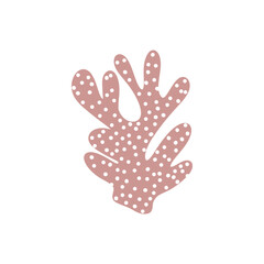 Coral. Underwater element. Vector illustration in scandinavian style. Sea ocean.