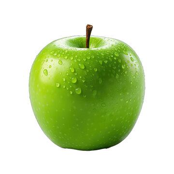 Clipart png image of a green apple . generative ai