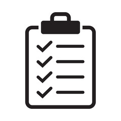Clipboard with checklist icon, symbol for web site and app design. Vector illstration.