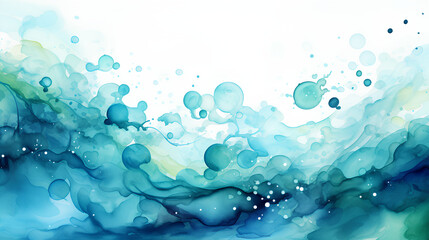 Naklejka na ściany i meble Abstract background with blue watercolor splashes. Vector illustration EPS10