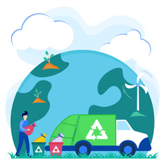 Illustration vector graphic cartoon character of environmental Conservation