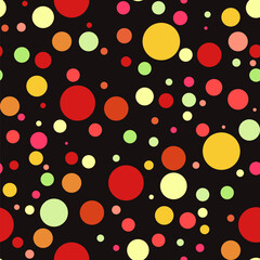 cheerful festive seamless pattern with colorful confetti on a black background