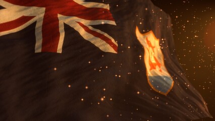 Anguilla national flag. Waving country symbol. Patriotic video. Independence day.