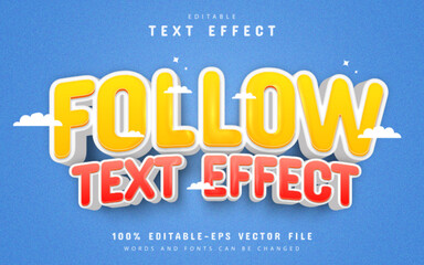 Fototapeta premium Yellow follow 3d text effect editable