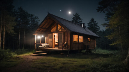 cabin in the woods - Powered by Adobe