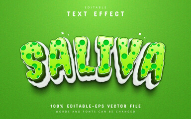 Green saliva 3d text effect editable - obrazy, fototapety, plakaty