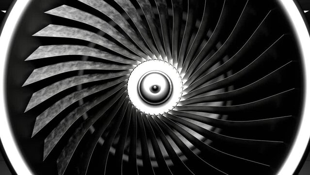 Aircraft turbine. Jet engine. Aviation.	
