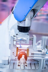 robotic hand machine tool at industrial manufacture factory