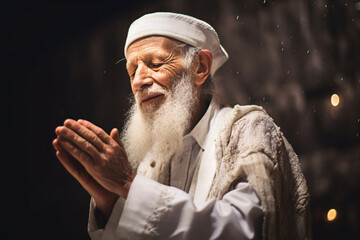 A Jewish man prays