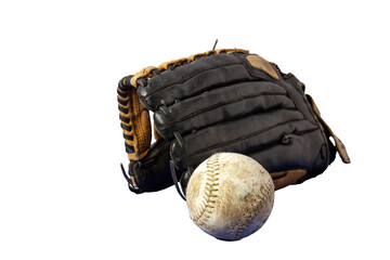 softball glove with game ball