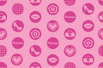 abstract square seamless pattern with cute chamomile flowers, heart, lips. trendy floral pink background surface design, textile, print, wrapping paper, cover. vector art illustration.