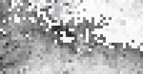 Pixel Art design - black and whitel mosaic pattern. Vector clipart