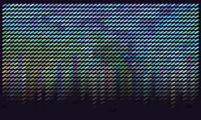 Pixel Art design - neon mosaic pattern, dark background. Vector clipart