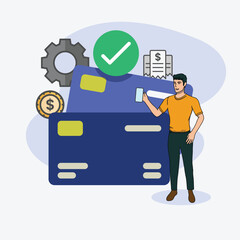 Online payment concept. vector illustration