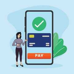 Vector illustration. mobile payment concept design