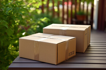 parcel box placed in front of the door